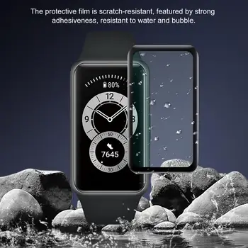 Ekrano Apsauginis Stiklas Huawei Juosta 6 Smart Apyrankę Anti-scratch 3D Išlenkti Stiklo Screen Protector Smartwatch Priedai