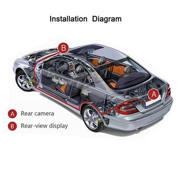 4.3 colių LCD Automobilių Veidrodėliai Auto Parkavimo Sistema su Vandeniui Naktinio Matymo CCD Galinio vaizdo Kamera, Automobilių Reikmenys