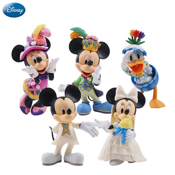 10-13cm Disney Veiksmų Skaičius, Mickey Mouse Minnie Princess ančiukas Donaldas Kawaii Lėlės Gimtadienio dovana Vaikams Žaislų Kolekcija Berniukas
