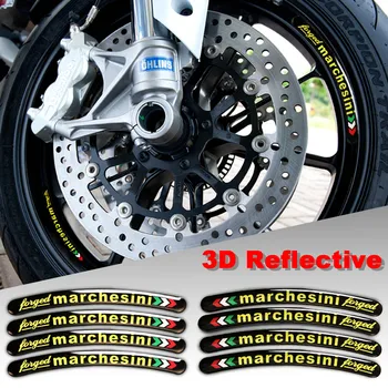 8 Vnt 3D Atspindintis Motociklo Juostelėmis Varantys Lipdukas Padangų Lipdukai Ratlankio Stebulės Juostos Pakeitimo Universalus Honda Suzuki Vespa KTM