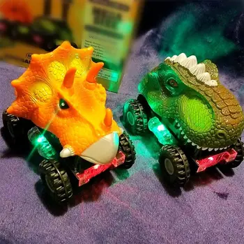 Dinozaurų Automobilių Dinozaurų Transporto priemonių Traukti Atgal Automobiliai su LED Šviesos Dinozaurų Garso Žaislai Berniukams, Vaikams Dovanos Vaikams