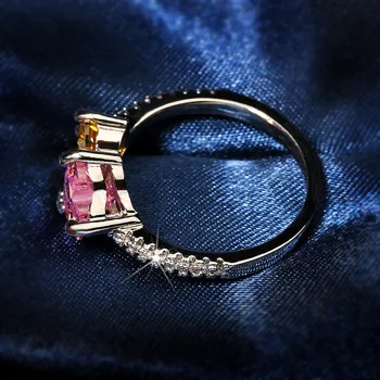 Elegantiškas Žiedai 925 Sidabro Papuošalai Dvigubo Širdies Formos Cirkonis Akmuo Piršto Žiedą, Moterims Vestuvių Dalyvavimo Žada Papuošalai