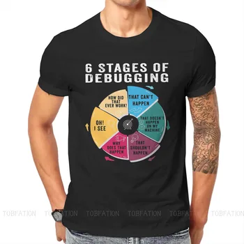 6 Etapai, Derinimo Marškinėlius Vyrų Programinės įrangos Kūrėjas JI Programuotojas Geek Camisetas Stiliaus Marškinėliai Homme Spausdinti Laisvas