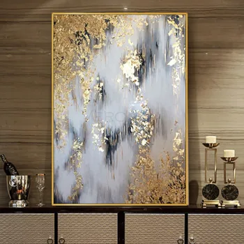 Abstrakti Aukso Naftos Tapyba Ant Drobės už Kambarį Spausdinti Drobės Modernios Sienos Meno Plakato Nuotrauką Interjero Loft Namų Dekoro