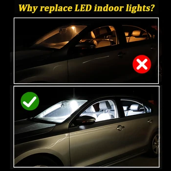 Tobula Balta Klaidų LED lemputę interjero dome + License plate light kit 2003-Toyota Alphard Vellfire 10 20 Serija