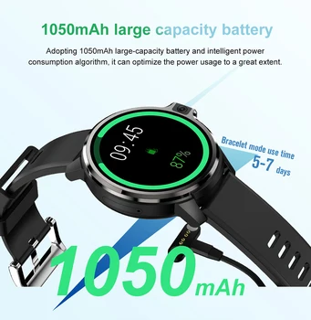 4G Smartwatch DM30 RAM 4GB ROM, 64/128GB Smart Žiūrėti Android 9.1 GPS Wifi, Dual Sistema Face ID 1050Mah Baterija 1.6 Colių HD