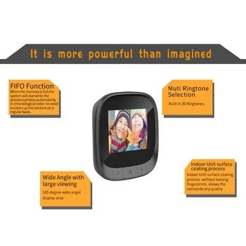 2,4 colių LCD Skaitmeninis Doorbell 90 Laipsnių Durys Akių Doorbell Smart Elektroninių Durų Akutė-Vaizdo Kamera Viewer Lauko Durų Varpelis