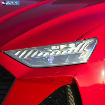 2 Vnt Automobilių Žibintų Apsauginės Plėvelės Vinilo Skaidri Juoda TPU Lipdukas Audi A7 S7 RS7 4K 4G-Pateikti Priedai