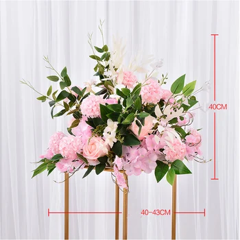 Tinkinti 40cm dirbtinių rožių vestuvių stalo dekoro gėlių kamuolys centerpieces fone dekoro šalies stalo gėlių kelių švino gėlių