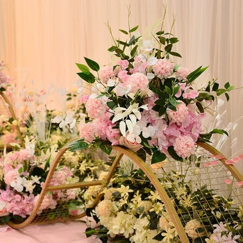 Tinkinti 40cm dirbtinių rožių vestuvių stalo dekoro gėlių kamuolys centerpieces fone dekoro šalies stalo gėlių kelių švino gėlių