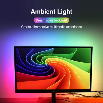 Aplinkos Šviesos USB LED šviesos Juostelės 5050 RGB Svajonių spalva ws2812b juostelės TV KOMPIUTERIO Ekrano Apšvietimas apšvietimo 1M 2M 3M 4M 5M