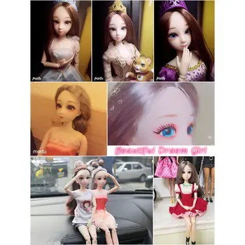 30CM BJD Doll Gražus Princesė Lėlė Baby Lėlės Priedai 3D Akis 20 Sąnarių Kilnojamojo Nuogas Kūnas 