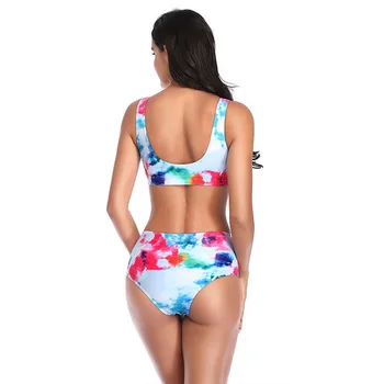 Swimsuit Moterys 2020 Kaklaraištis Dažų Brazilijos Bikini Komplektas Push Up Aukšto Juosmens Atskiras Maudymosi Kostiumėliai, Paplūdimio Seksualus Maudymosi Kostiumą Plaukimo Kostiumas
