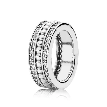 Autentiškas 925 Sterlingas Sidabro Žiedas Nėrinių Meilės Žiedus Su Crystal Moterims Vestuves Dovanų Bižuterijos