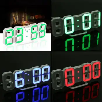 3D LED Sieninis Laikrodis Šiuolaikinės Skaitmeninės Sienos, Stalo Laikrodis Žiūrėti Stalinis Laikrodis-Žadintuvas naktinė lempa Siųsti Sieninis Laikrodis Namų Kambarį