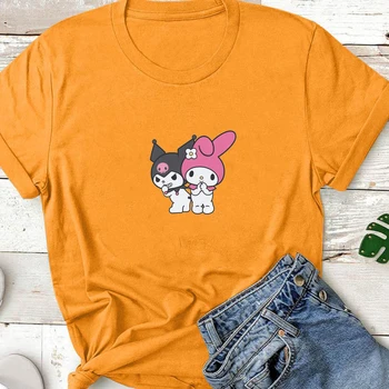 Harajuku Animacinių filmų Mielas Triušis T-shirt Moterims, Mados Spausdinimo Marškinėlius Moterims Apvalios Kaklo Kawaii Medvilnės Marškinėliai Moterims