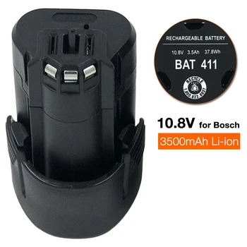 BAT411 10.8 V 12V 3.5 Ah Li-jonų Baterija Bosch BAT412A BAT413A GSR YRA 10,8 V-LI PS40 PS60 GSB10.8 BAT414 BAT415