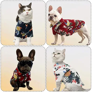 Šuo Havajų Marškinėliai Vasaros Cool T-Shirt mielas pet kostiumų Frenchbull Šunų Drabužių Komplektus Šuniukas Mažas Vidutinis Didelis Augintiniai