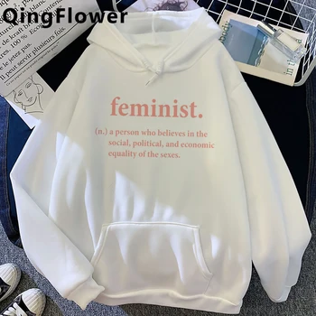 Feminizmo Feminizmas Mergina Galia Grl Pwr hoodies moterų Korėja grafinis moteriškos palaidinės streetwear