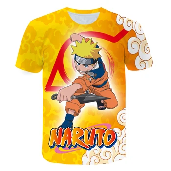 2021 m. Vasarą Japonijoje Harajuku Anime Vaikų marškinėliai Gaisro Šalies Konoha Hidemura Ninja Uchiha Trumpas Rankovės Įgulos Kaklo Tee Viršūnės