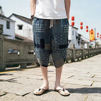 Japonų Stiliaus Kelnės 2021 Naujienos Azijos Drabužių Japonijos Kimono Derliaus Blauzdos Ilgis Vyrų Hip-Hop Plius Dydis Streetwear Kelnės