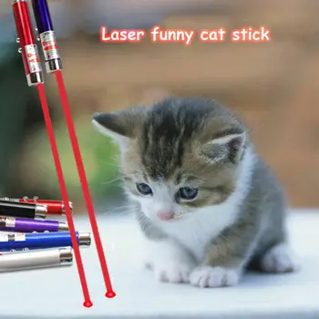 1PC Funny Cat Pen Lazerio LED Pen Žymiklį Šviesos Žaislas Ryškus Animacijos Šešėlis 5MW Red Dot 650Nm Smulkių Gyvūnų Akyse Interaktyvūs Žaislai