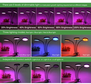 5V USB Fito Lempos Augti Šviesos Laikmatis LED Full Spektro Šviesa Augalų Auginimo Lempos Sodinukai, Gėlių Fito Žibintai Augti Palapinė B