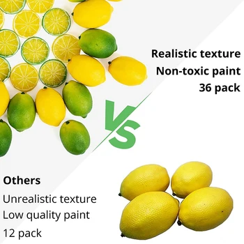 Pranešk apie netikrą citrinos žaliosios Citrinos Griežinėliais ir Nustatyti - Pakuotėje yra 36 Dekoratyvinis Dirbtiniais Citrusinių Vaisių - Dirbtinis, Papuošalai, Namų Virtuvė