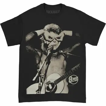 David Bowie Mens Akustika T Shirt Juoda