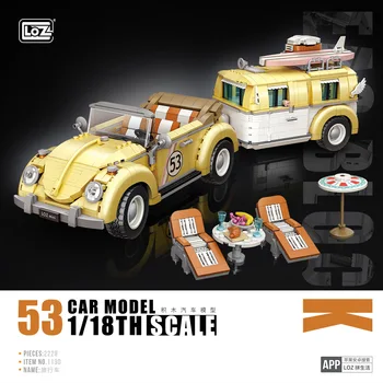 LOZ 1130 RV Serijos Vabalas Sedanas Mini Modulinė Statyba Blokai, Plytos Karalius Automobilio Modelį Švietimo Vaikų Žaislas Dovana