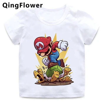 Mario Mario Bros marškinėliai top marškinėliai vaikams enfant gyvūnų spausdinti mados grafikos mokyklos drabužiai