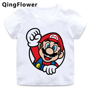 Mario Mario Bros marškinėliai top marškinėliai vaikams enfant gyvūnų spausdinti mados grafikos mokyklos drabužiai