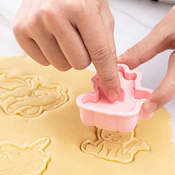 6pcs Vienaragis Formos Rinkinys Cookie Cutters 3D Animaciją Pelėsių Plastiko Paspaudus Įdomus Kepimo Liejimo Vienaragis Slapukas Pelėsių Virtuvės