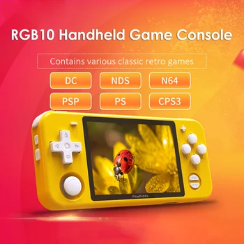 POWKIDDY RGB10 delninis žaidimų konsolės 3.5 colių IPS Retro 2000 Vaizdo Žaidimų Konsolę su Atviro kodo Sistema Kišeniniais Žaidimų Žaidėjas