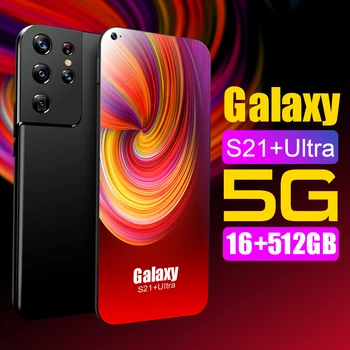 7.3 colių Galxy S21 Ultra Mobilieji Telefonai Atrakinta 24MP+48MP 6800mAh 16 GB 512 GB MTK6889 5G Pasaulio Versija 