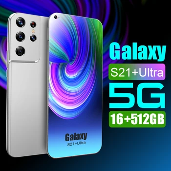 7.3 colių Galxy S21 Ultra Mobilieji Telefonai Atrakinta 24MP+48MP 6800mAh 16 GB 512 GB MTK6889 5G Pasaulio Versija 