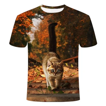 2021 vėliau kaip katė 3D spausdinimo gyvūnų kietas ir įdomus t-shirt vyrų ir moterų trumpomis rankovėmis vasarą T-shirt mados atsitiktinis