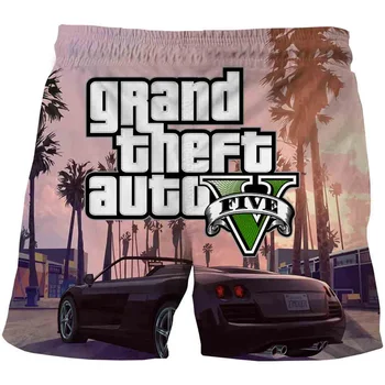 Naujovė 2021 Naujas Grand Theft Auto Žaidimo GTA 5 Berniukai 3D Spausdinimo valdybos šortai Juokinga Berniukai marškinėlius Mados karšto Plaukimo glaudės, šortai