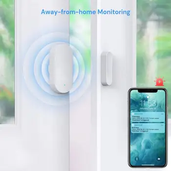 4pcs Tuya Smart Home WiFi Durų Jutiklis Zigbee Smart Durų Jutiklis Duris Atidaryti / Uždaryti Įrašą Detektoriaus Darbą Su Alexa 