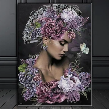 Diamond siuvinėjimo iris gėlių moteris kryželiu 