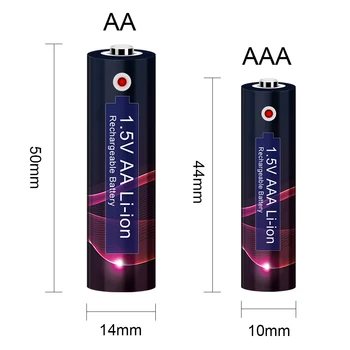 AJNWNM 1,5 V AA Įkraunamos Baterijos 3000mWh +1,5 V AAA tipo Akumuliatorius 100mWh 1,5 v Ličio Baterija AA AAA Baterijos 1,5 V AAA