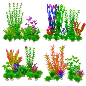 Žuvų Bakas Kraštovaizdžio Modeliavimas Vandens Augalai, Akvariumo Vandens Įrenginių Plastikinių Augalų Netikrą Gėlių Ir Augalų Derinys Paketą
