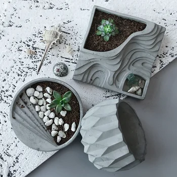 Cemento vazonas silikono formos žaliųjų augalų vazonas pelėsių betono namų dekoravimo baseino silikono formos