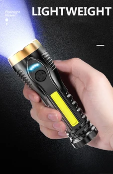 Naujausias 30000 Liumenų Led Žibintuvėlis Lauko Long-range Fakelas Lanterna Multi-funkcija, LED Lempos USB Įkrovimo COB Darbo Lemputė