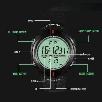 Kol Saati Laikrodžiai Vyrams 30M atsparus Vandeniui Elektroninių LED Skaitmeninis Lauko Mens Sporto Rankiniai Laikrodžiai Chronometras Relojes Hombre
