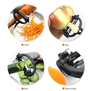 Daugiafunkcinis 360 Laipsnių Pasukimo Virtuvės Įrankį, Daržovių, Vaisių, Bulvių, Morkų Skustukas Tarka Ropė Pjovimo Peilis Melionas Įtaisą