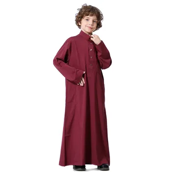 Musulmonų mados vaiko drabužius saudo arabijos islamo drabužių pradinės mokyklos studentų Berniukui ilgomis rankovėmis chalatas, abaja dubajus 2020 m.