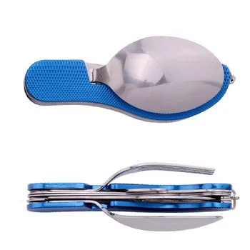 Karšto pardavimo peilis ir šakutė derinys nešiojamų 3 1. nerūdijančio plieno lankstymas, stalo įrankių rinkinį, lauko kempingas iškylą kelionės