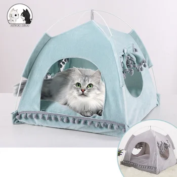 NAUJAS Princess Cat Palapinė Namas Saldus Kvėpuojantis Kačių ir Šunų Lova Urvas Nuimamas Pet Lizdą Lova Soft House 