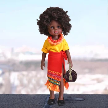 35cm Juodosios Afrikos Amerikos Reborn Lėles Visą Silikono Vinilo Dovana Kūdikio Juodosios Lėlės Afrikos Lėlė Mergaitė Vaikams, Žaislas, Apsirengti, Žaislams